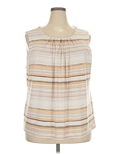 Pre-owned Calvin Klein Sleeveless Blouse In Tan