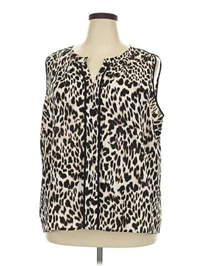 Pre-owned Calvin Klein Sleeveless Blouse In Tan