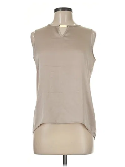 Pre-owned Calvin Klein Sleeveless Blouse In Tan