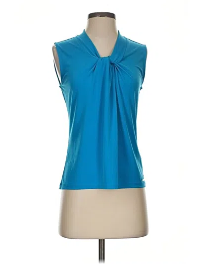 Pre-owned Calvin Klein Sleeveless Blouse In Teal