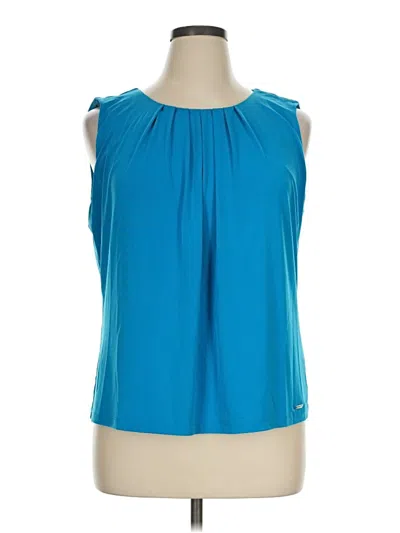 Pre-owned Calvin Klein Sleeveless Blouse In Teal