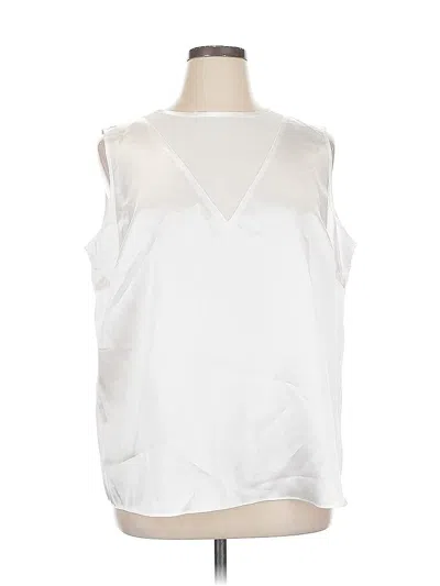 Pre-owned Calvin Klein Sleeveless Blouse In White