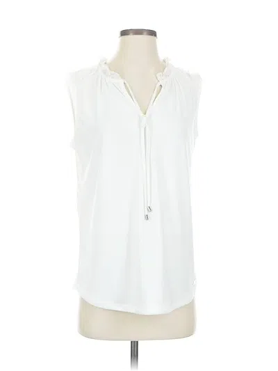 Pre-owned Calvin Klein Sleeveless Blouse In White