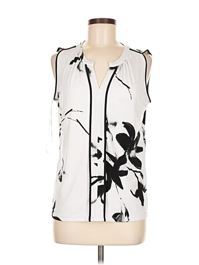 Pre-owned Calvin Klein Sleeveless Blouse In White