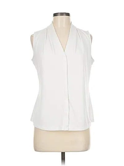 Pre-owned Calvin Klein Sleeveless Blouse In White