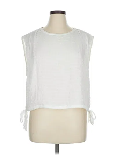 Pre-owned Calvin Klein Sleeveless Blouse In White
