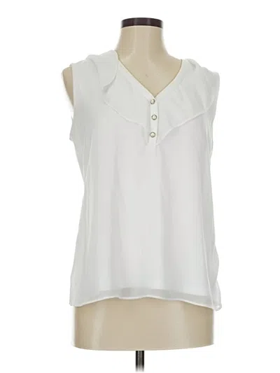 Pre-owned Calvin Klein Sleeveless Blouse In White