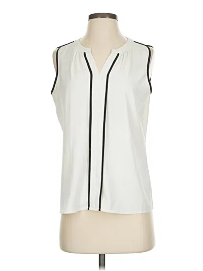 Pre-owned Calvin Klein Sleeveless Blouse In White