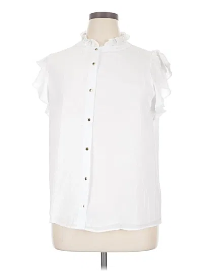 Pre-owned Calvin Klein Sleeveless Blouse In White