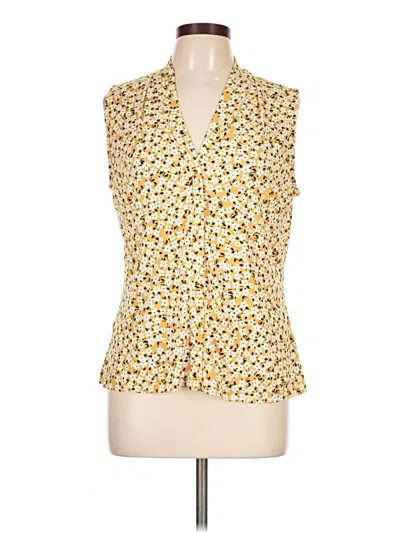 Pre-owned Calvin Klein Sleeveless Blouse In Yellow