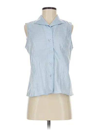 Pre-owned Calvin Klein Sleeveless Button Down Shirt In Blue