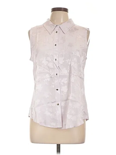Pre-owned Calvin Klein Sleeveless Button Down Shirt In Silver