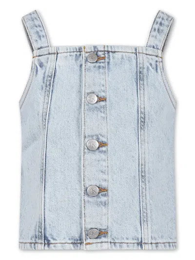 Calvin Klein Kids' Sleeveless Denim Top In Blue