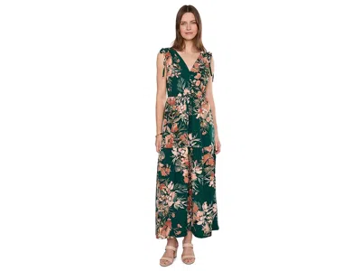 Calvin Klein Sleeveless Floral Commuter Maxi Women's Dress Malachite Multi: 10 In Green