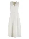 Shop Calvin Klein Sleeveless Midi Dress In Neutrals