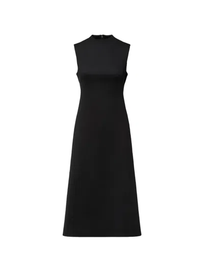 Calvin Klein Sleeveless Mock-neck Midi Dress In Black