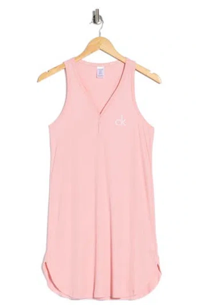 Calvin Klein Sleeveless Nightshirt In Pink