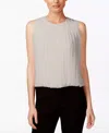 Calvin Klein Sleeveless Pleated Blouse In White