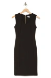 Calvin Klein Sleeveless Scuba Sheath Dress In Black