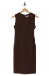 Calvin Klein Sleeveless Sheath Dress In Brown