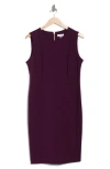 Calvin Klein Sleeveless Sheath Dress In Purple