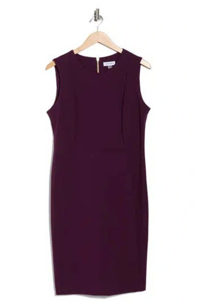 Calvin Klein Sleeveless Sheath Dress In Purple