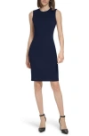 Calvin Klein Sleeveless Sheath Dress In Blue