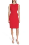 Calvin Klein Sleeveless Sheath Dress In Red