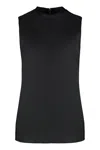 Calvin Klein Sleeveless Round-neck Top In Black
