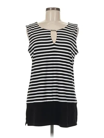 Pre-owned Calvin Klein Sleeveless Top Black Keyhole Neckline Tops
