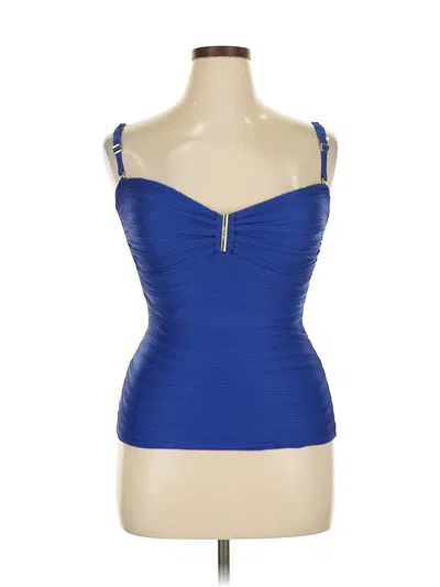 Pre-owned Calvin Klein Sleeveless Top Blue Sweetheart Neckline Tops