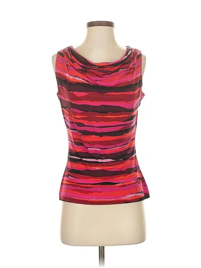 Pre-owned Calvin Klein Sleeveless Top Burgundy Scoop Neck Tops