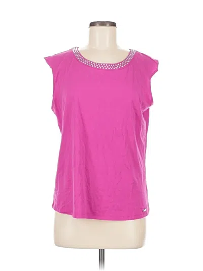 Pre-owned Calvin Klein Sleeveless Top Pink Scoop Neck Tops