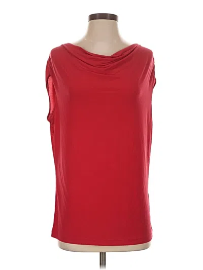 Pre-owned Calvin Klein Sleeveless Top Red Cowl Neck Tops