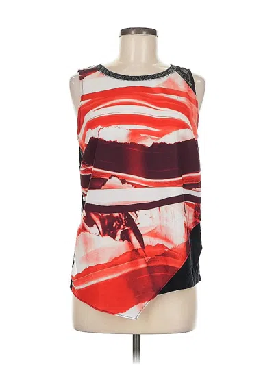 Pre-owned Calvin Klein Sleeveless Top Red Halter Neckline Tops