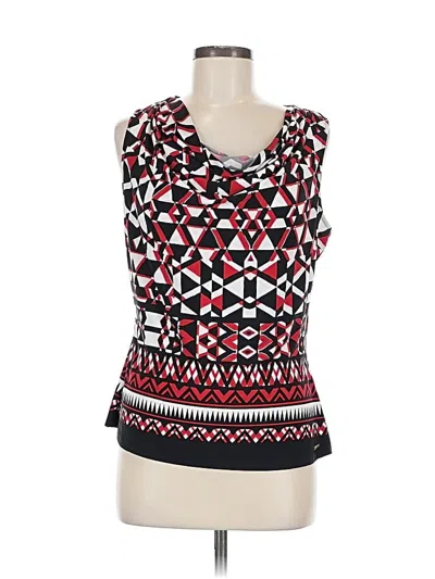 Pre-owned Calvin Klein Sleeveless Top Red Scoop Neck Tops