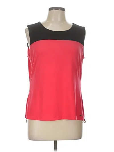 Pre-owned Calvin Klein Sleeveless Top Red Scoop Neck Tops