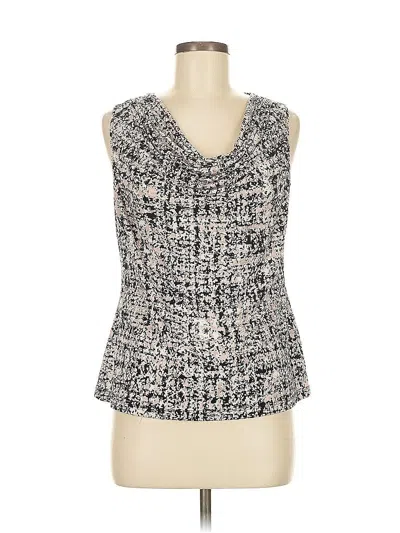 Pre-owned Calvin Klein Sleeveless Top Silver Cowl Neck Tops