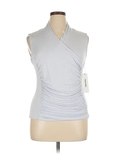 Pre-owned Calvin Klein Sleeveless Top Silver One Shoulder Neckline Tops