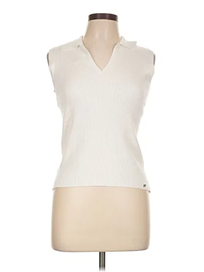 Pre-owned Calvin Klein Sleeveless T-shirt In Ivory