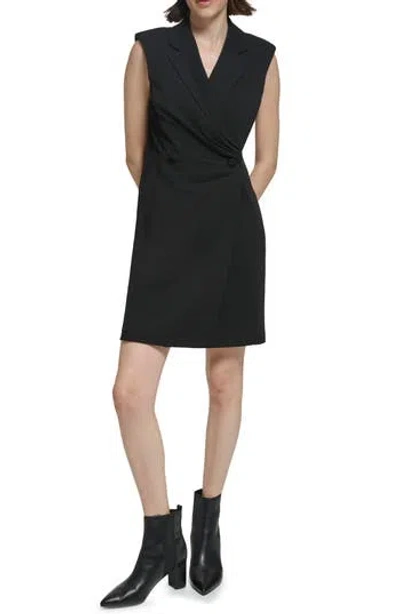 Calvin Klein Sleeveless Wrap Dress In Black | ModeSens