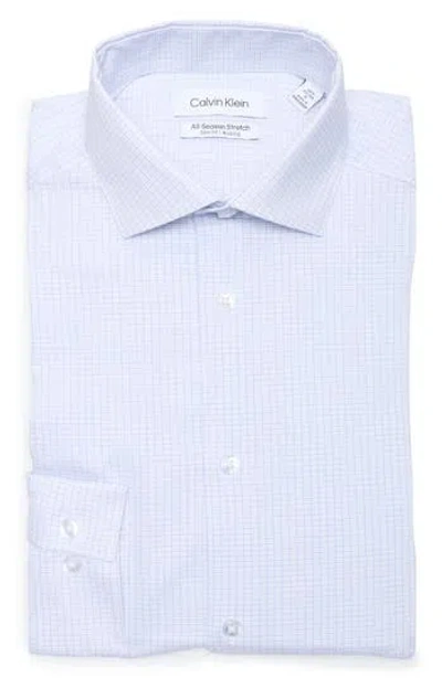 Calvin Klein Slim Fit All-season Stretch Dress Shirt In Blue