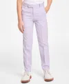 Calvin Klein Big Boys Stretch Tick Weave Pants In Light Purple