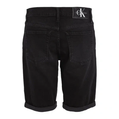 Calvin Klein Slim-fit Denim Shorts In Black