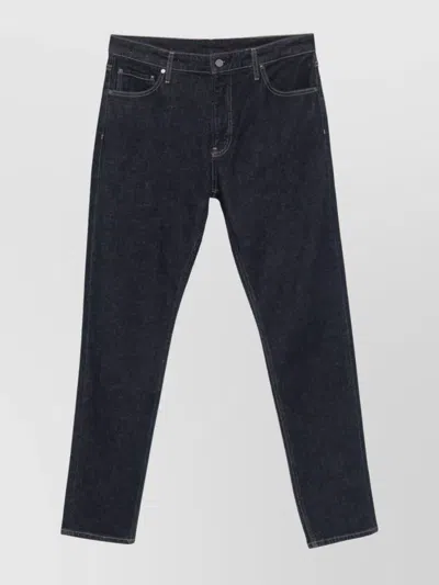 Calvin Klein Slim Fit Denim Trousers In Blue