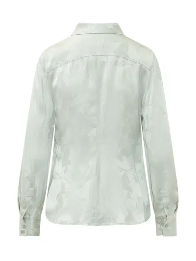 Calvin Klein Slim Fit Jacquard Floral Shirt In Green