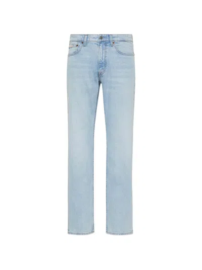 Calvin Klein Slim-fit Logo-patch Jeans In Blue