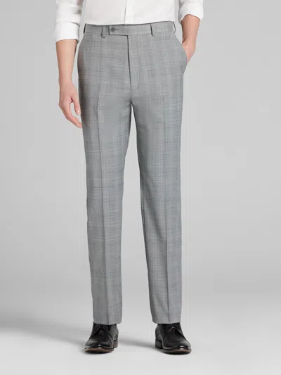 Calvin Klein Slim Fit Plaid Men's Suit Pants In Gray