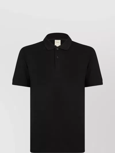 Calvin Klein Slim Fit Polo Shirt With Thermal Technology In Black