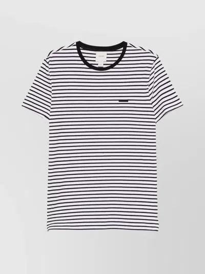 Calvin Klein Slim Fit Rayures Horizontales T-shirt In Black